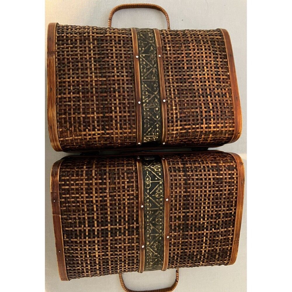 Wooden Vintage Unique Handbag With Metal Latch Purse - Picture 7 of 12